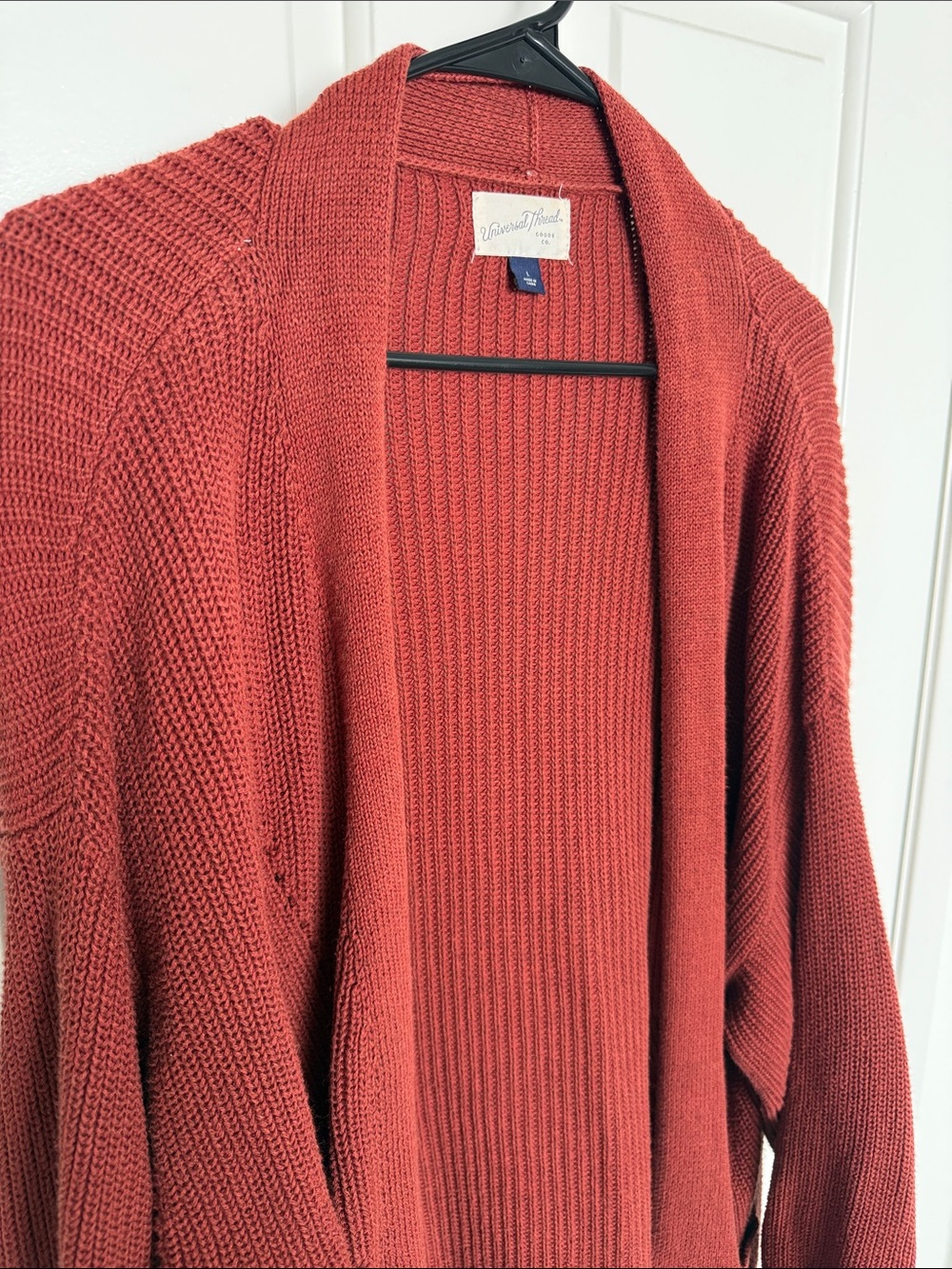 Universal Thread Open-Front Cardigan in Rust Red - Picture 3 of 5
